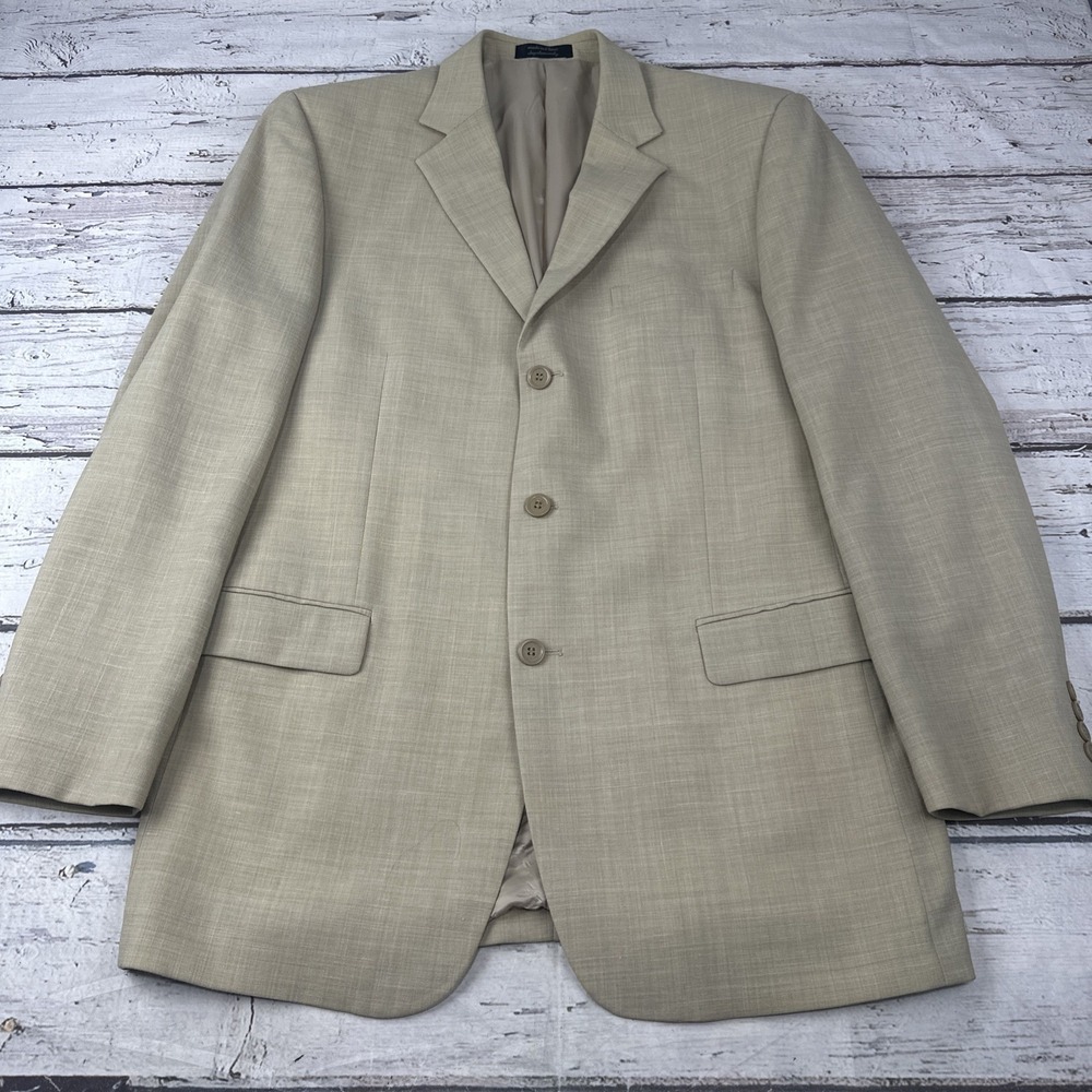 Andrew Fezza Classic Beige Men's Blazer – 44L 3 Button
